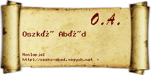 Oszkó Abád névjegykártya